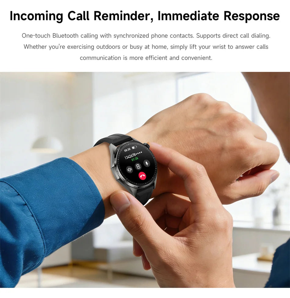 2026 New Bluetooth Call Smart Watch Men 1.53-inch AMOLED HD Screen Sports IP68 Waterproof Heart Rate Smartwatch Watch 6 Pro