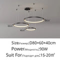 Nordic Led Ceiling Chandelier Modern Circular Ring Chandelier For Dining Room Bedroom Living Room Home Indoor Lighting Decor