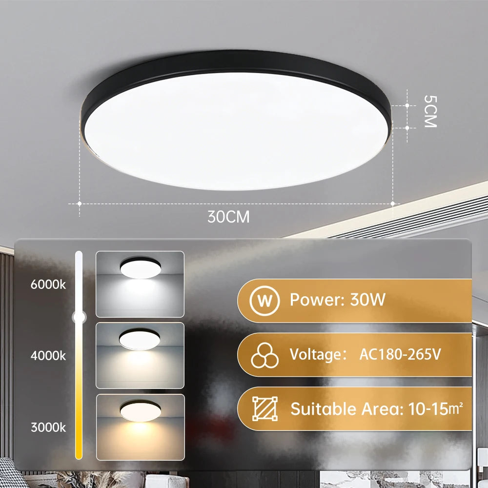 Led Ceiling Lamp Modern Ceiling Chandelier 220V Led Panel Lighting Fixture For Bedroom Kitchen Home Ultra Thin Ceilin...
