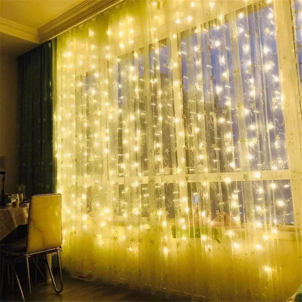 USB Curtain String LampParty Birthday Wall Decoration Garland Wedding Fairy Light 3/6M LED 8 Mode...