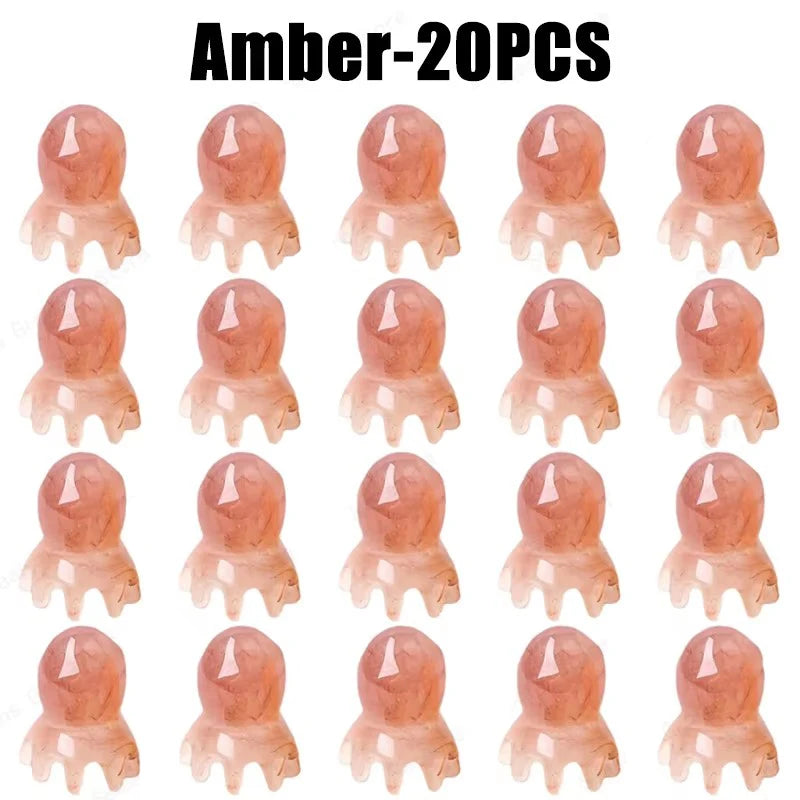 Cute Octopus Scalp Massage Comb (Resin)｜Korean Hair Care, Stress Relief, Anti-Hair Loss, Portable Head Massager for Home&Travel
