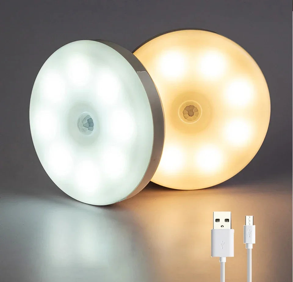 Motion Sensor LED Night Light USB Rechargeable Night Lamp For Kitchen Cabinet Wardrobe Lamp Stair...