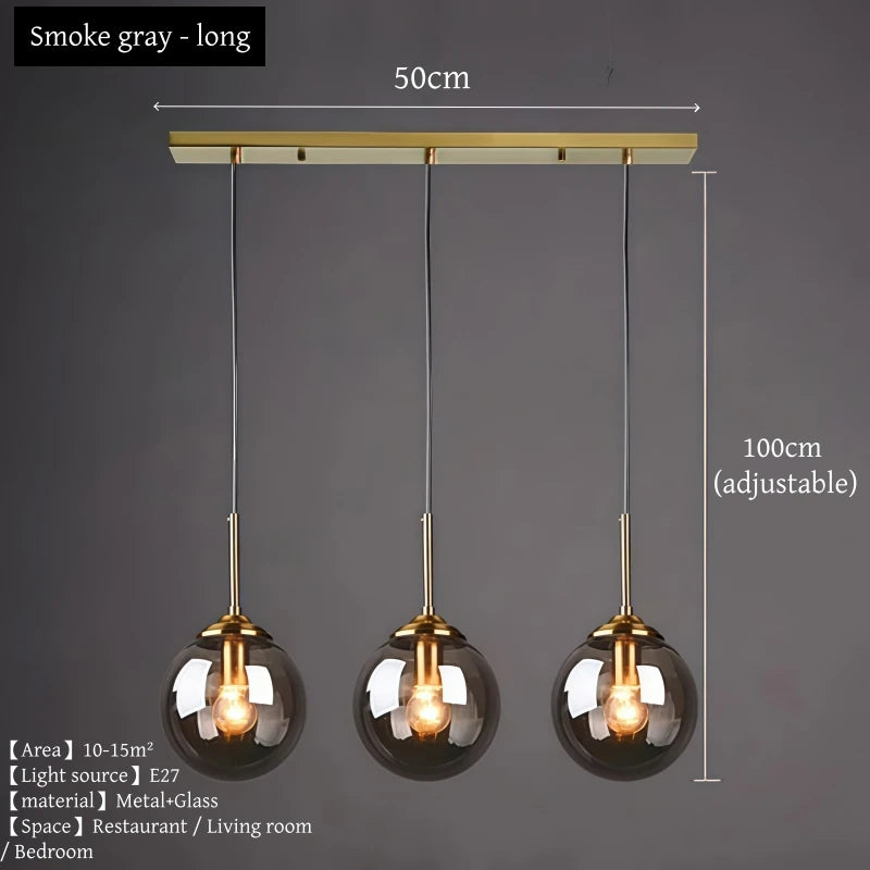 Modern Luxury Glass & Gold Pendant Chandelier — Nordic LED