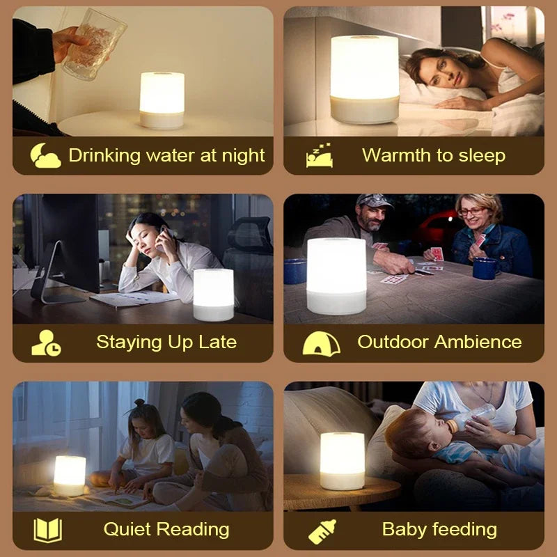 Led Night Lights Bedside Dimmable Charging Desktop Night Lamps Bedroom Bedside Lighting Decoratio...