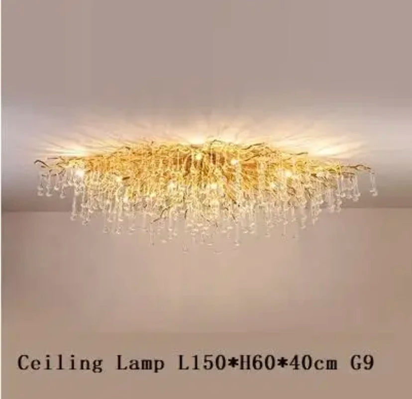 Luxury Gold Crystal LED Chandelier — Dining & Living Room