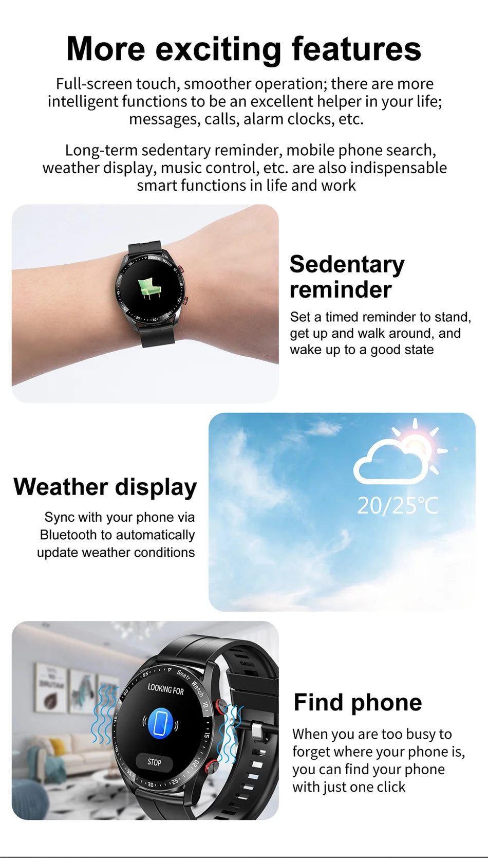 2026 New Bluetooth Call Smart Watch Men 360*360 HD Display Heart Rate Fitness Tracker ECG+PPG Business Smartwatches