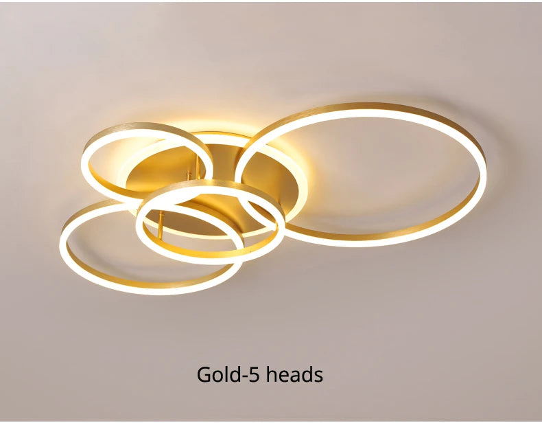 Gold White Modern LED Chandelier Lighting For Living Study Room Lights Indoor Lamps Parlor Foyer Lustres Chandeliers Luminaire