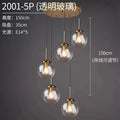 Modern Glass Hanging Lamp E27 Clear Amber Stone Chandelier  Nordic Home Decor Lighting for Living Room Cord Pendant Lights