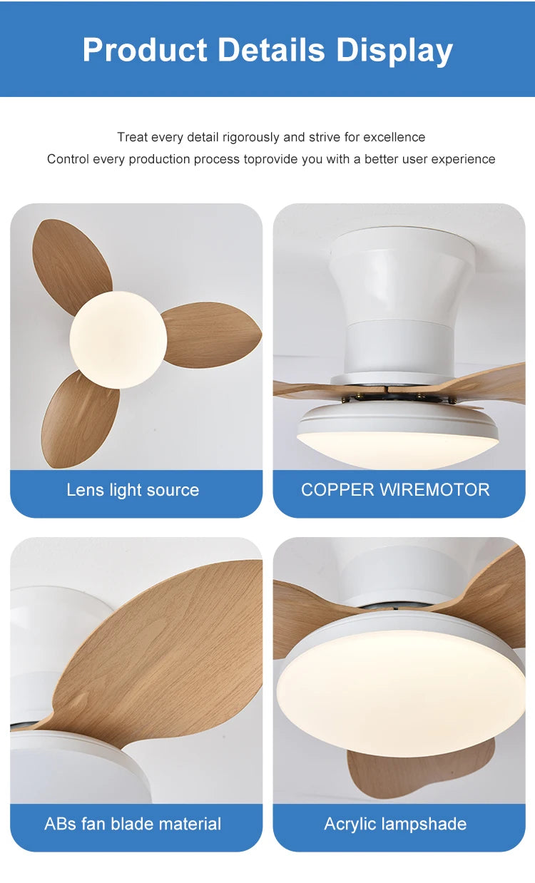 Bedroom fan light, ceiling fan light, high wind power ceiling, dining room, living room, househol...