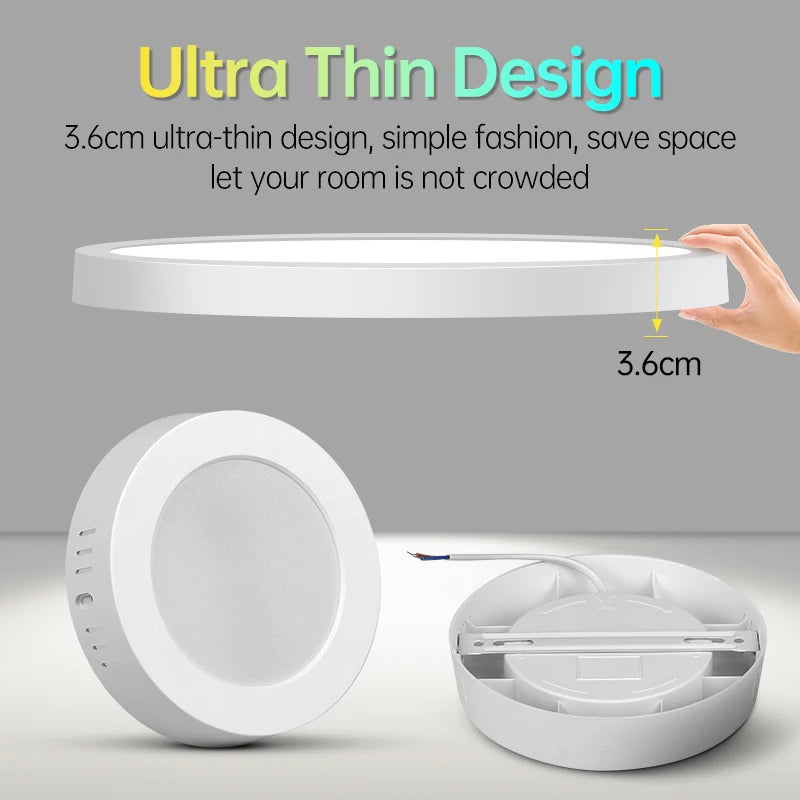 Led Ceiling Lights Fixture 110V 220V Ultra Thin Panel Lamp Led Chandelier Indoor Lightfor Living Room Bedroom Round Ceiling Lamp