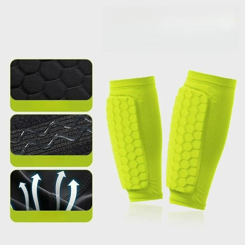 1 Pair Football Ski Shin Pads Honeycomb Shin Guards Soccer Adult Ski Boot Shin Protector Adult Breathable Pads For Athletes