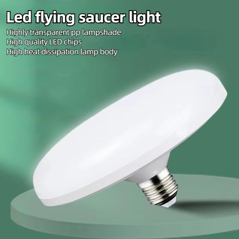 Flying Saucer Light E27 220v 15W LED Bulb Base Household Energy Saving Lamp Indoor Lighting Ceili...
