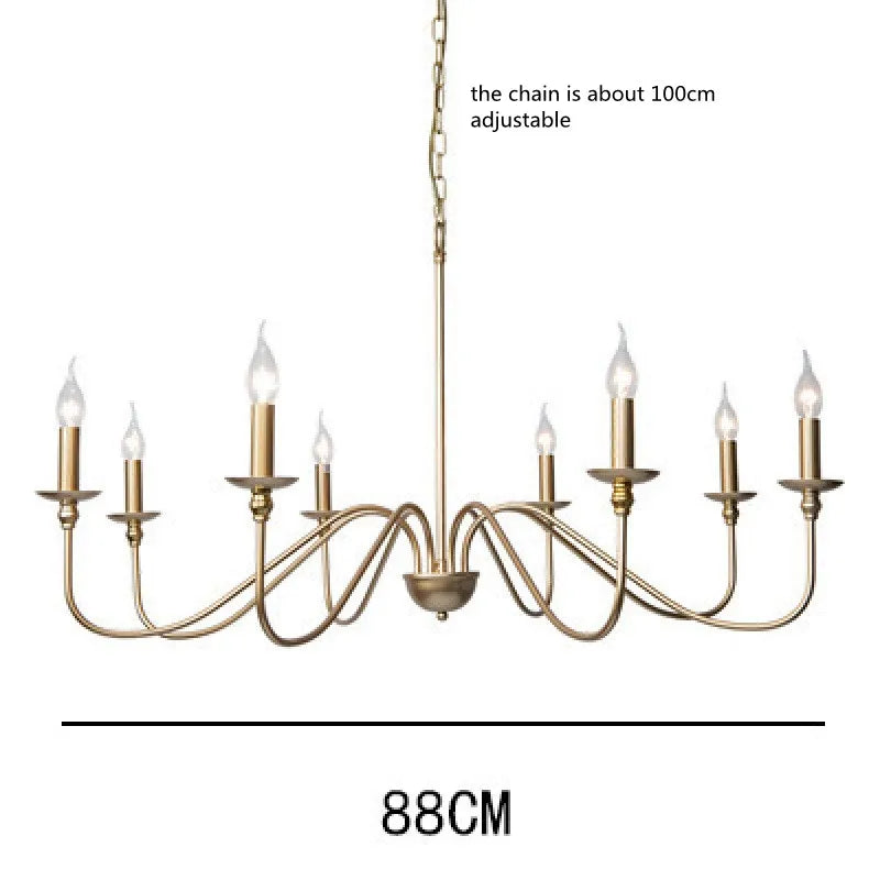 Retro Loft Living Room Chandelier Lighting E14 Vintage American Style Black/Gold Ceiling Chandelier Household Dining ...