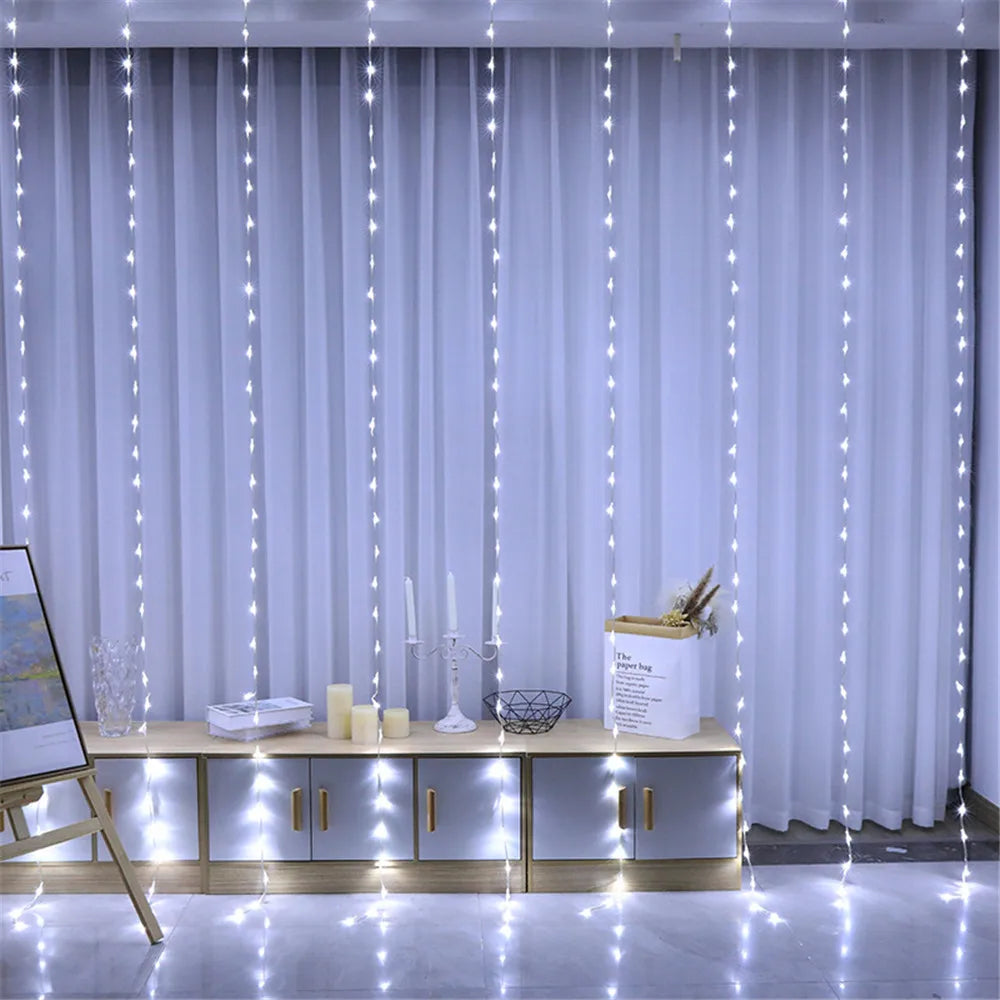 Wedding Outdoor Decor 2026 Ramadan Decoration Valentine's Day LED Curtain String Light Eid Mubarak for Home Fairy Battery Power