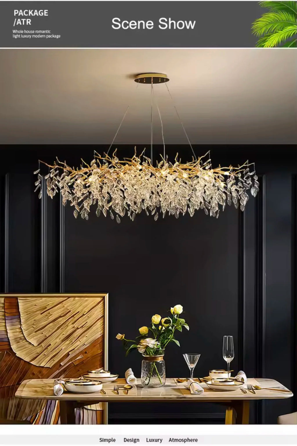 Luxury Gold Crystal LED Chandeliers Living Dining Room Bedroom Lighting Lustre Ceiling Pendant Lamps Indoor Villa Lights Fixture