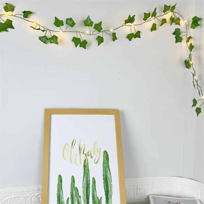 String Lights Artificial Vine Fairy Lights Battery Powered Christmas Tree Garland Light Flower Gr...