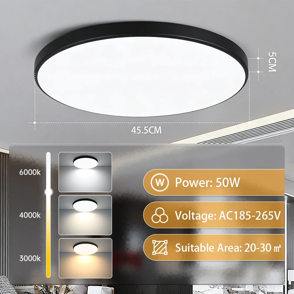 Led Ceiling Lamp Modern Ceiling Chandelier 220V Led Panel Lighting Fixture For Bedroom Kitchen Home Ultra Thin Ceilin...