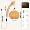 JOYINLED Bamboo Light Plug-In Wall Lamp Wicker with American Plug-In Cord Hand-Woven Rattan Wall Lamp Wall Lamp for Living Room