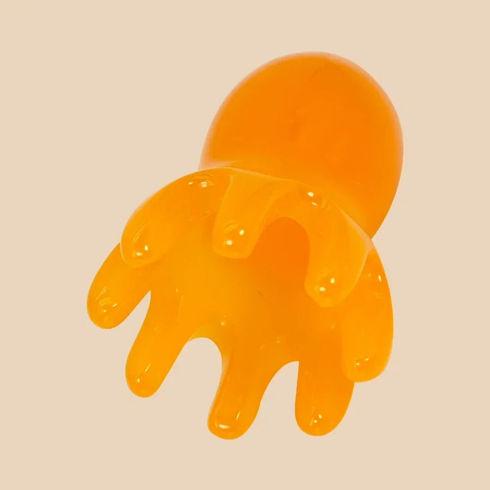Cute Octopus Scalp Massage Comb (Resin)｜Korean Hair Care, Stress Relief, Anti-Hair Loss, Portable Head Massager for Home&Travel