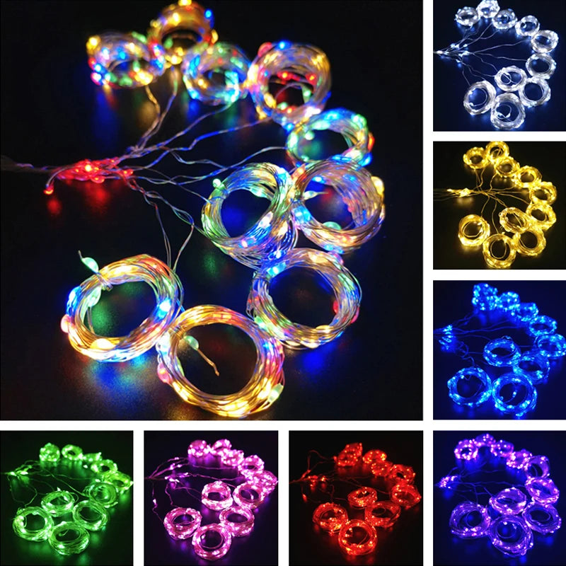 3/6M USB LED Curtain 8Modes Remote Control String Lights Holiday Wedding Fairy Garland Lights For...