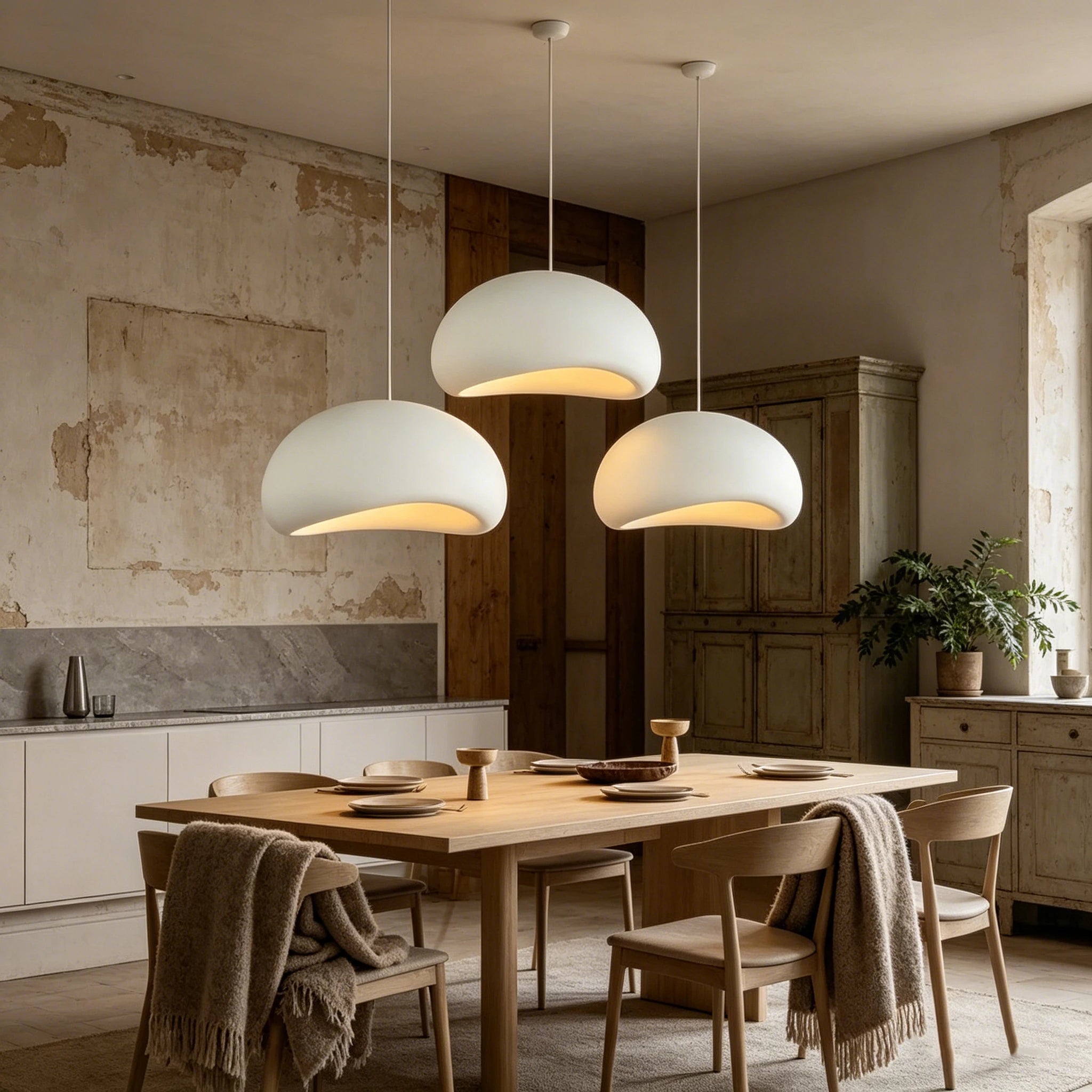 Nordic Wabi Sabi Pendant Lights Modern LED Ceiling Chandelier Lights for Living Room Bedroom Dining Room Home Decor Hanging Lamp