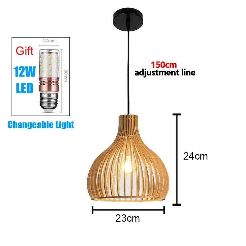 Bamboo Hand Weaving Pendant Lights 38cm Hanging LED Ceiling Lamp Chandelier Fixture Rattan Hand Craft Woven Home Bedr...