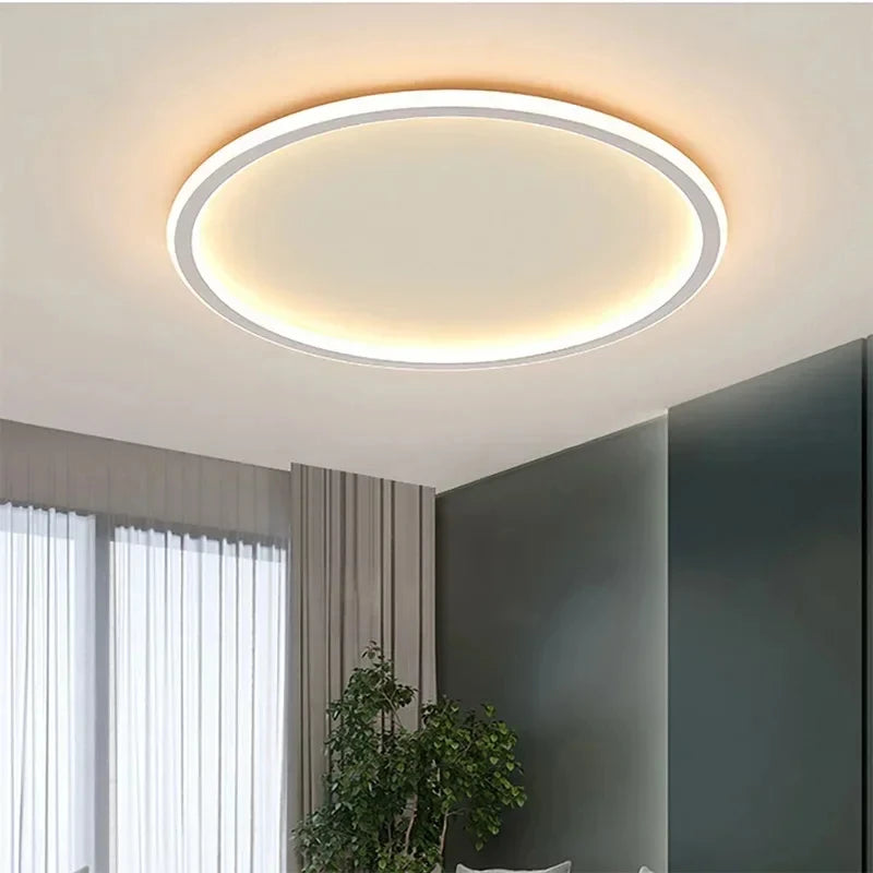 Simple Nordic Style Lighting Ceiling Lamp All White And Black Edge Modern Living Room Lamp Bedroom Home Lighting Decoration