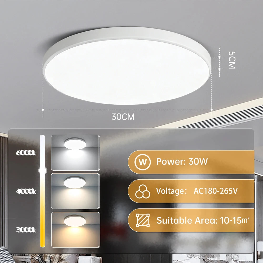 Led Ceiling Lamp Modern Ceiling Chandelier 220V Led Panel Lighting Fixture For Bedroom Kitchen Home Ultra Thin Ceilin...