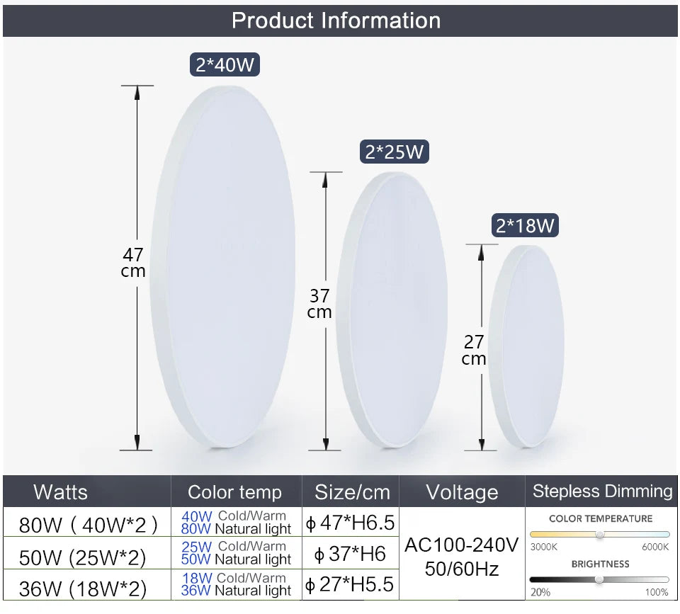 Smart Led Ceiling Lamp 36W 50W Dimmable Modern Led Ceiling Lights With APP Remote Control For Bed...