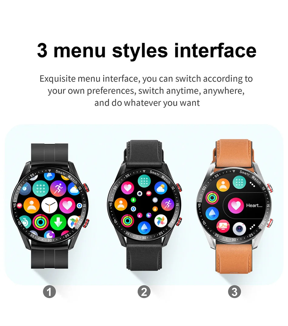 2026 New Bluetooth Call Smart Watch Men 360*360 HD Display Heart Rate Fitness Tracker ECG+PPG Business Smartwatches
