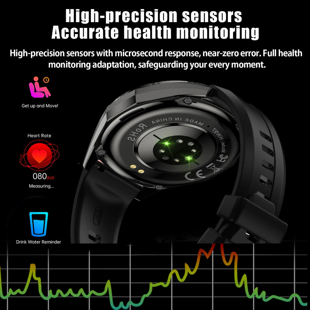 2026 New Bluetooth Call Smart Watch Men 1.53-inch AMOLED HD Screen Sports IP68 Waterproof Heart Rate Smartwatch Watch 6 Pro