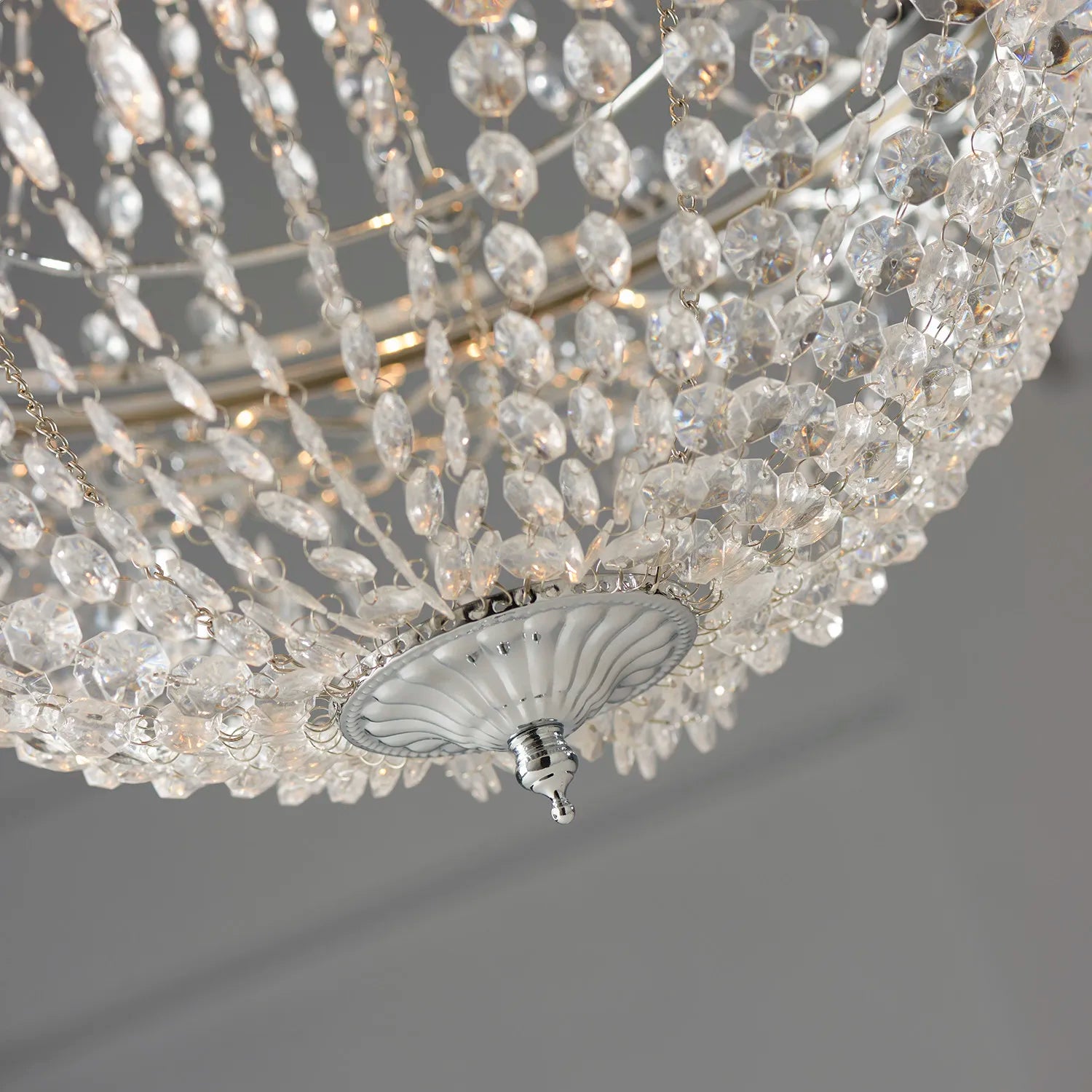 Premium Vintage Crystal Chandelier Ceiling Light Shade Drop Light Easy Fitting Charlotte Pendant Lampshade Without co...