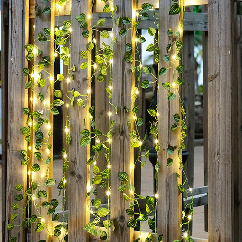 String Lights Artificial Vine Fairy Lights Battery Powered Christmas Tree Garland Light Flower Gr...