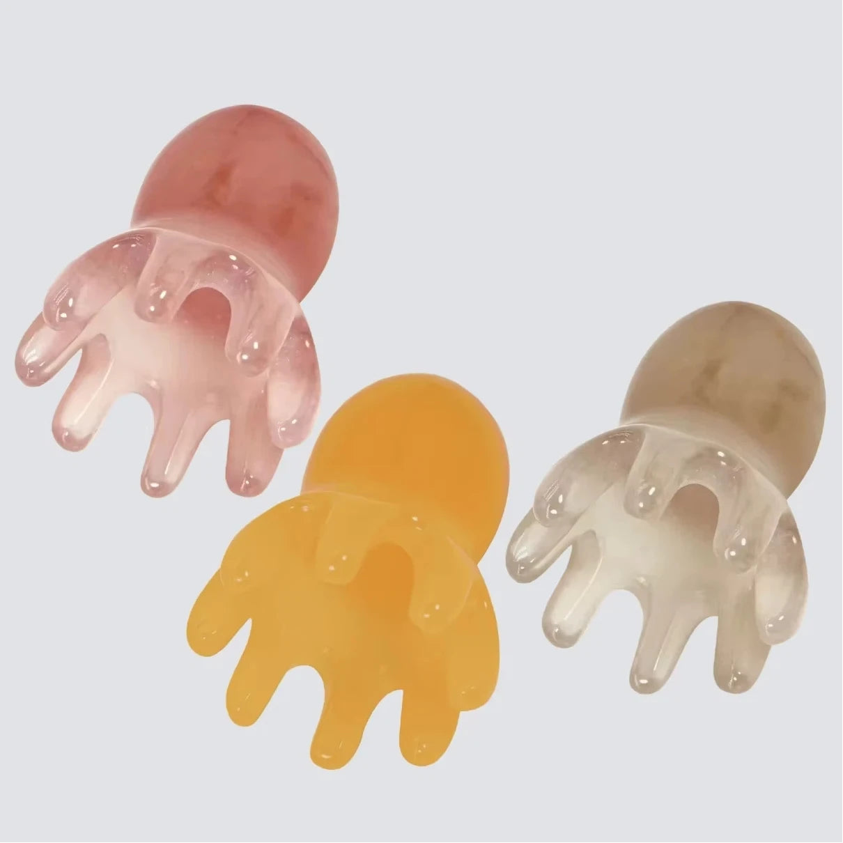 Cute Octopus Scalp Massage Comb (Resin)｜Korean Hair Care, Stress Relief, Anti-Hair Loss, Portable Head Massager for Home&Travel