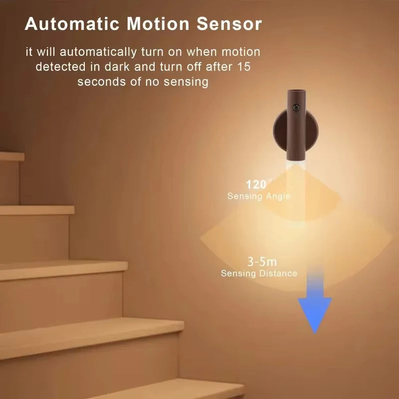 Night Light Motion Sensor Night Lights Rechargeable Wall Sconces Magnetic Wall Lights Wooden Wall...