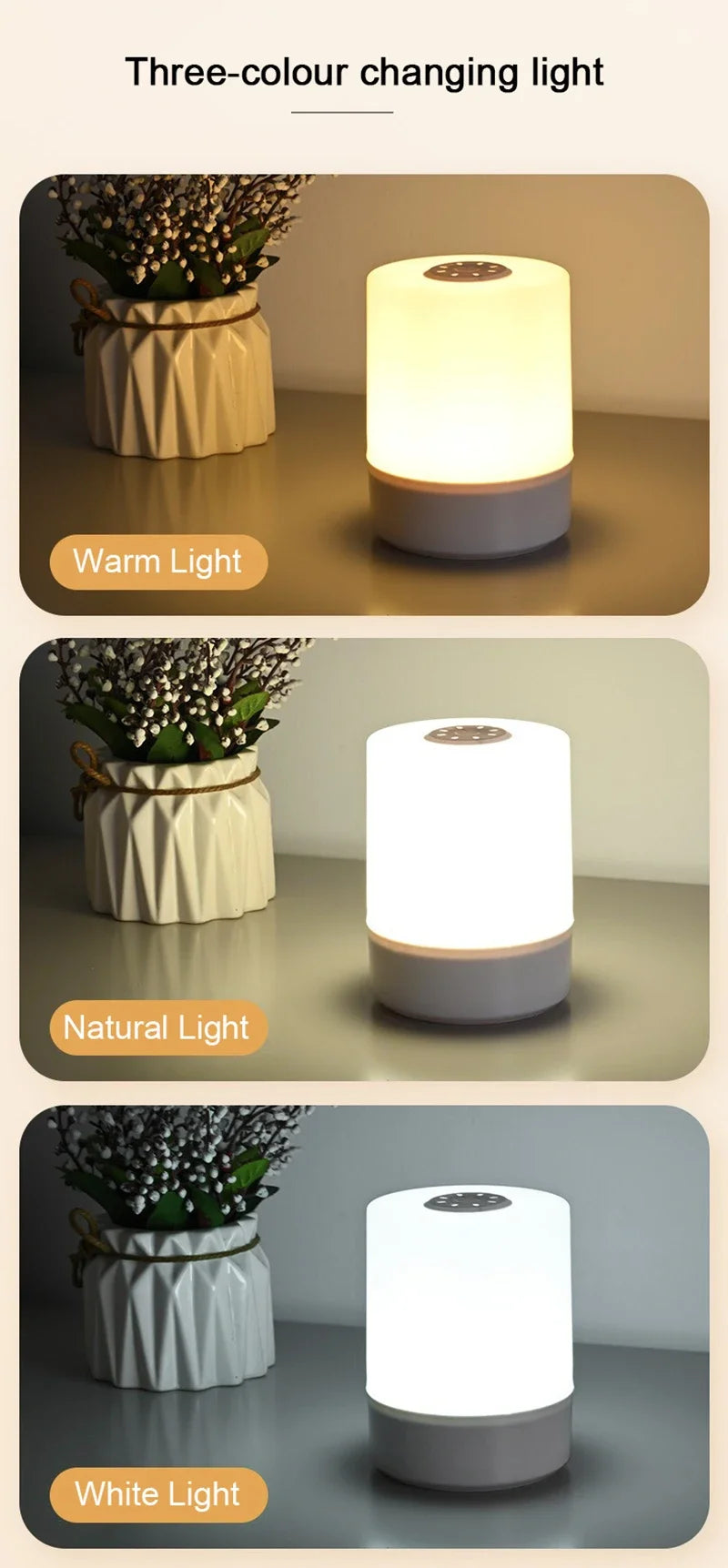 Led Night Lights Bedside Dimmable Charging Desktop Night Lamps Bedroom Bedside Lighting Decoratio...