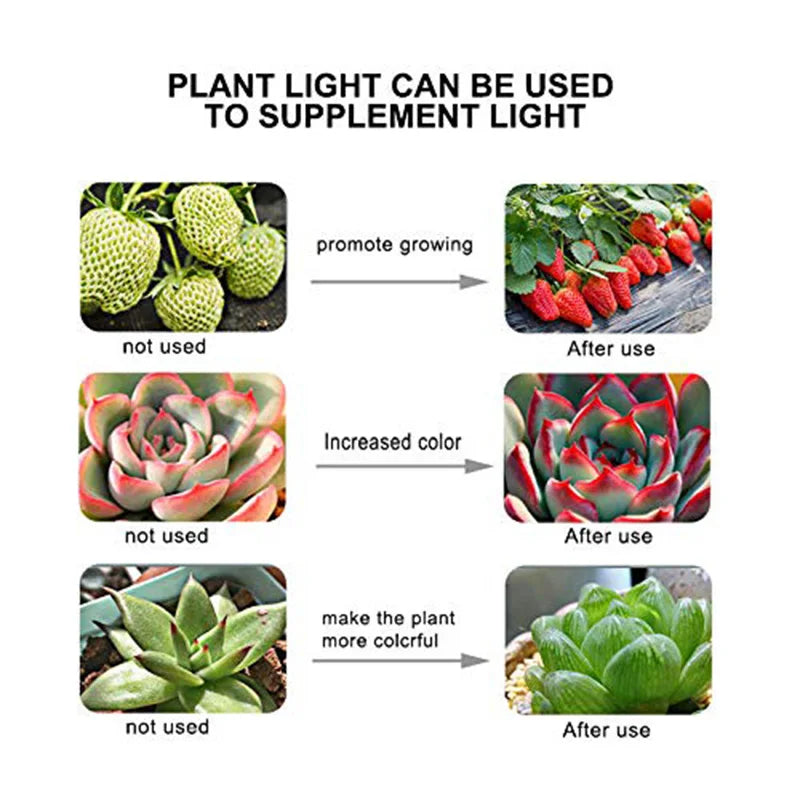 LED Grow Light Bulb E27 220V Full Spectrum 60/80LED Plant Lamp for Indoor Garden Seedling Greenho...