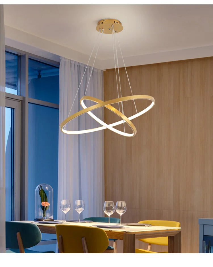 Modern led dining room chandeliers simple ringchandelier living bedroom Lights home indoorlighting decorative Pendant Lamps