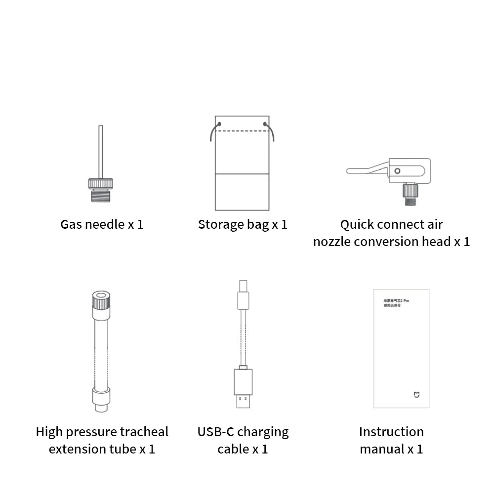 MIJIA Air Pump 2 Pro Portable Electric Inflator Pump Digital Display Inflator 150psi Max Basketball Tire 2500mAh Bike Car