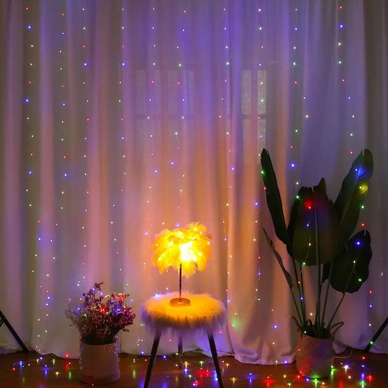 3/6M USB LED Curtain 8Modes Remote Control String Lights Holiday Wedding Fairy Garland Lights For...
