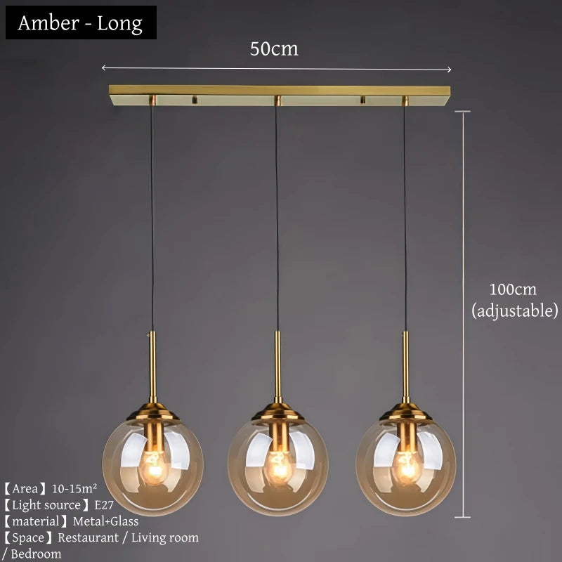 Modern Luxury Glass & Gold Pendant Chandelier — Nordic LED