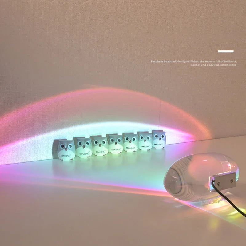 Italian Designer Led Table Lamp Eye of The Sky Crystal Bedside Lamp Creative Sunset Projector Night Light for Bedroom Home Decor