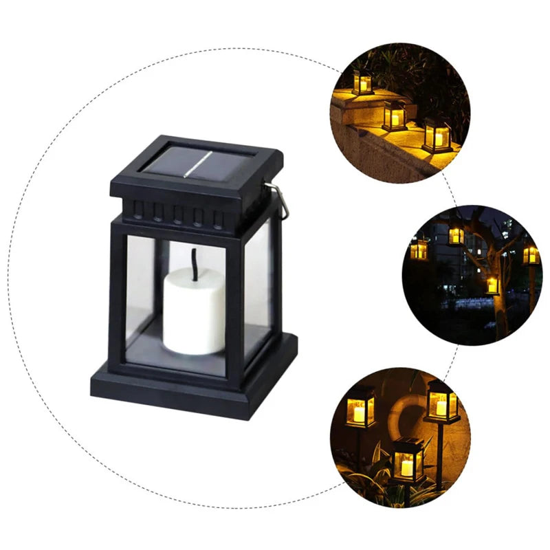 Solar Palace Lantern Hanging Candle Lamp Outdoor Solar Lights Decor Item for Lawn Landscape Patio Floor Yard Garden Atmospheric