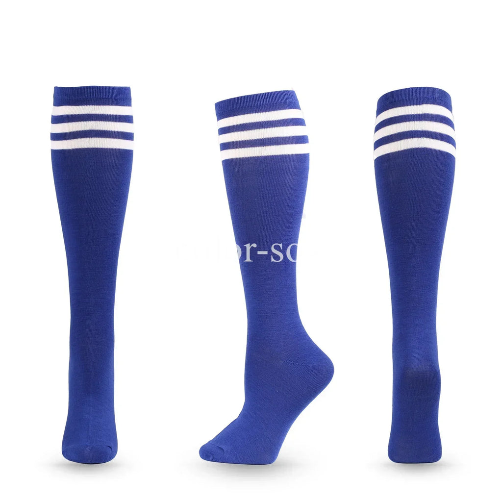1 Pair Compression Socks Football Socks Non-slip Long Tube Knee High Stockings Socks Striped Soccer Socks Running Sports Socks