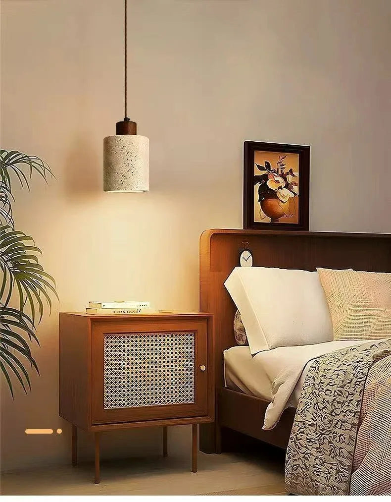 Vintage Japanese Style Wooden Pendant Lamp Chandelier for Bedroom Bedside Retro Bar Restaurant Lighting Fixture