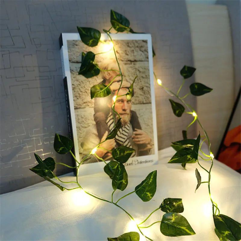 String Lights Artificial Vine Fairy Lights Battery Powered Christmas Tree Garland Light Flower Gr...