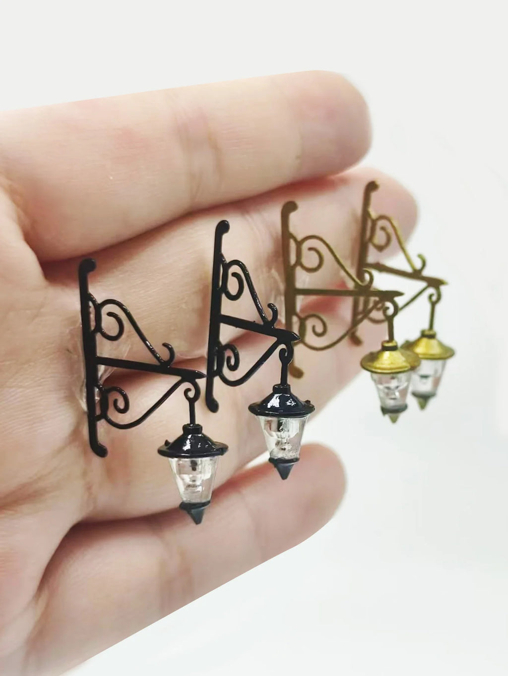Dollhouse Mini Crystal Lighting 1:12, Metal Chandelier & Wall Sconces, Living/Bedroom/Kitchen Decor, Fit All Festive Holidays