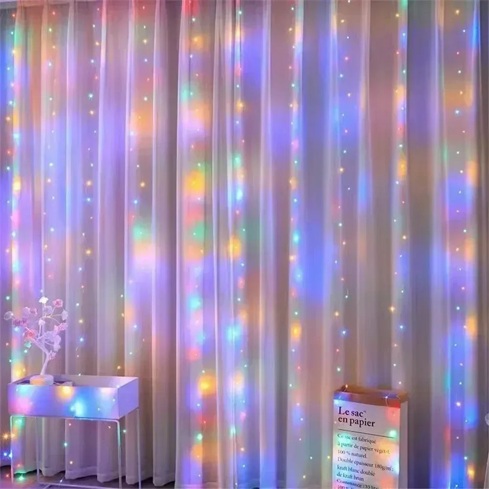 USB Curtain String LampParty Birthday Wall Decoration Garland Wedding Fairy Light 3/6M LED 8 Mode...