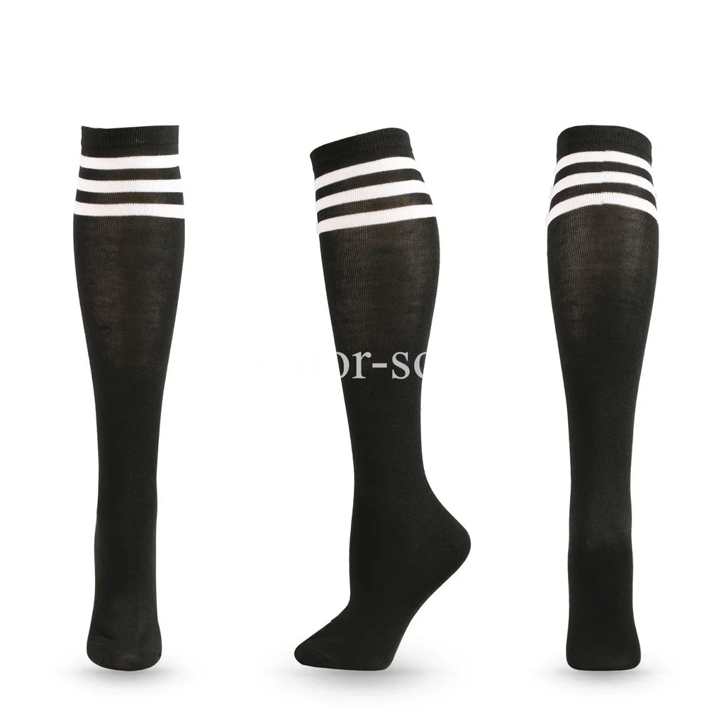 1 Pair Compression Socks Football Socks Non-slip Long Tube Knee High Stockings Socks Striped Soccer Socks Running Sports Socks