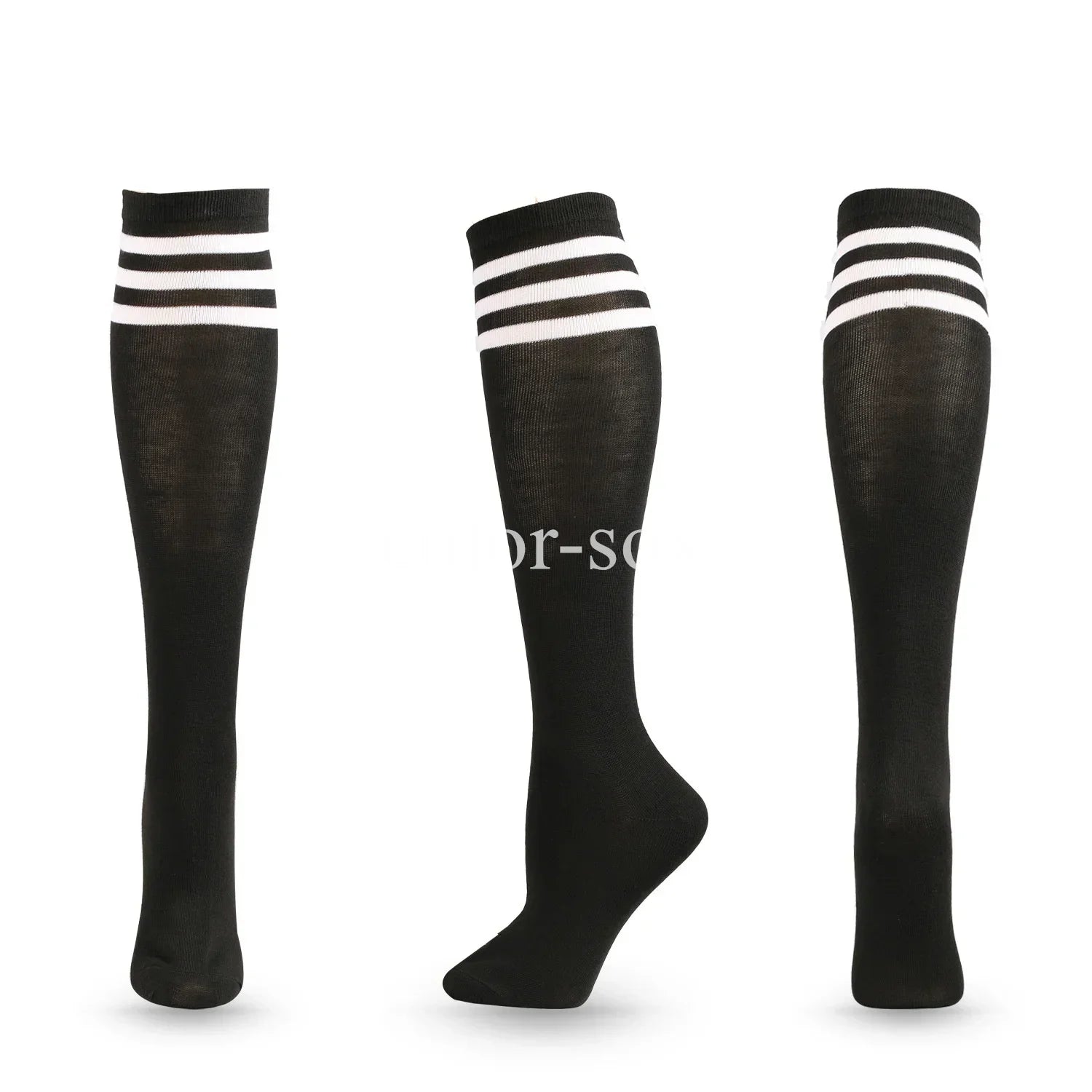 1 Pair Compression Socks Football Socks Non-slip Long Tube Knee High Stockings Socks Striped Soccer Socks Running Sports Socks